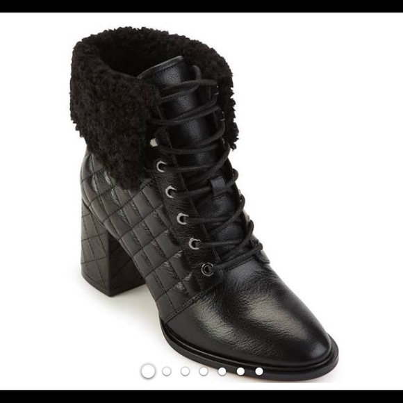 KARLLAGERFELD Cantyn Black Leather Booties Size 7 - Picture 13 of 13